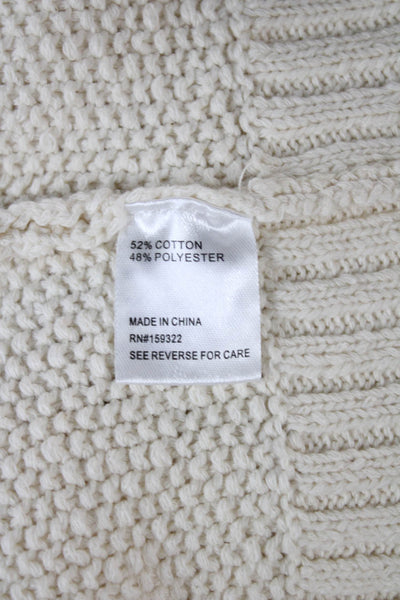 Central Park West Women Collared Pullover Sweater Ivory Short Sleeve Size XS