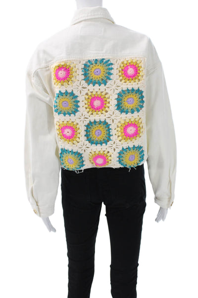 BLANKNYC Womens Basic Jacket White Cotton Button Long Sleeve Size S