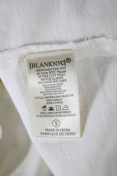 BLANKNYC Womens Basic Jacket White Cotton Button Long Sleeve Size S