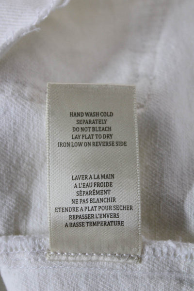 BLANKNYC Womens Basic Jacket White Cotton Button Long Sleeve Size S