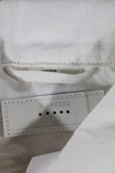BLANKNYC Womens Basic Jacket White Cotton Button Long Sleeve Size S