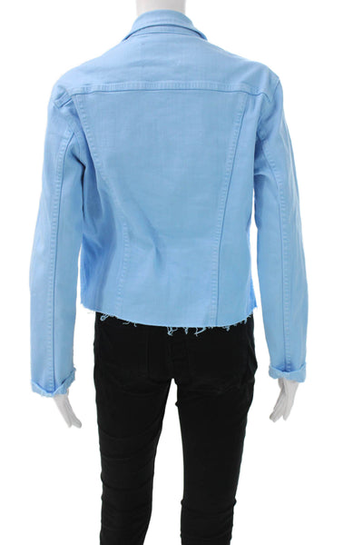 L'Agence Womens Blue Basic Jacket Button Long Sleeve Size XL