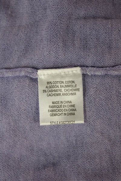 Minnie Rose Womens Purple Cotton Pullover Long Sleeve Size L