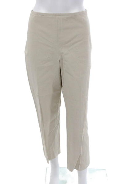 J. Mclaughlin Womens Ankle Pants Beige Cotton Spandex Zip Size 14