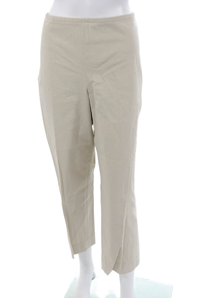 J. Mclaughlin Womens Ankle Pants Beige Cotton Spandex Zip Size 14