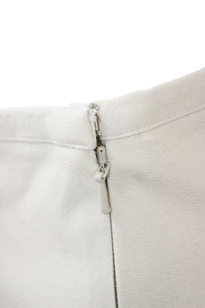 J. Mclaughlin Womens Ankle Pants Beige Cotton Spandex Zip Size 14