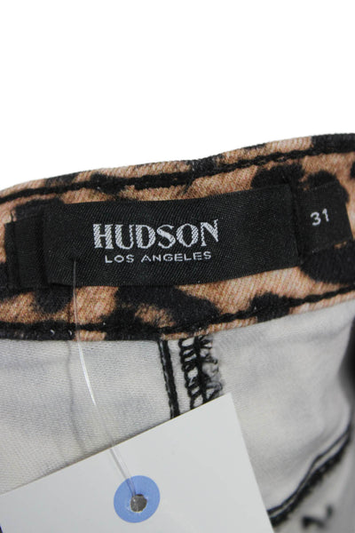 Hudson Women Tapered Jeans High Rise Animal Print Multicolor Viscose Size 31