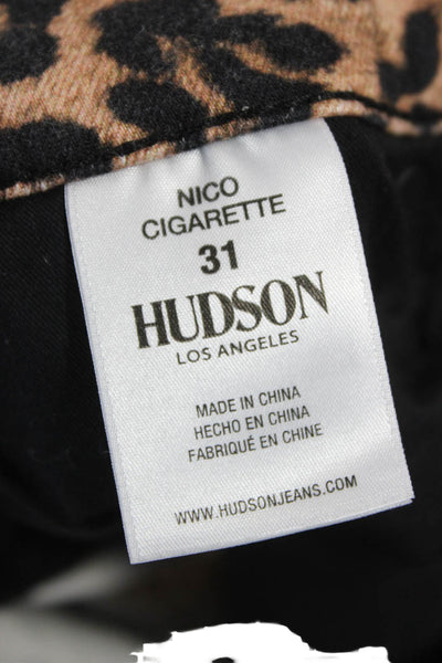 Hudson Women Tapered Jeans High Rise Animal Print Multicolor Viscose Size 31