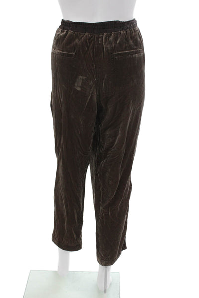 Elevenses Anthropologie Women Ankle Pants Brown Viscose Drawstring Size L