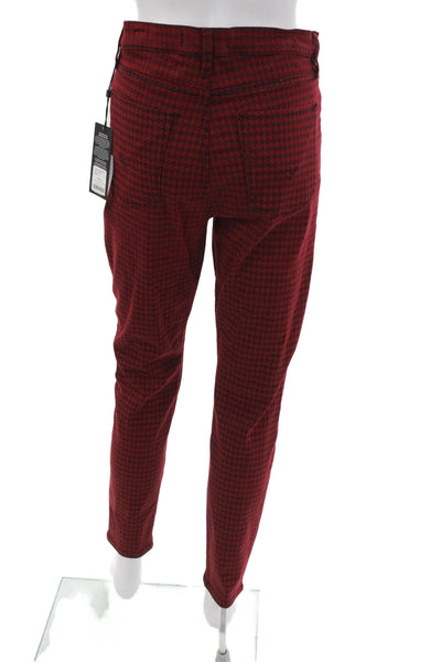 Hudson Women Skinny High Rise Red Check Jeans Size 31