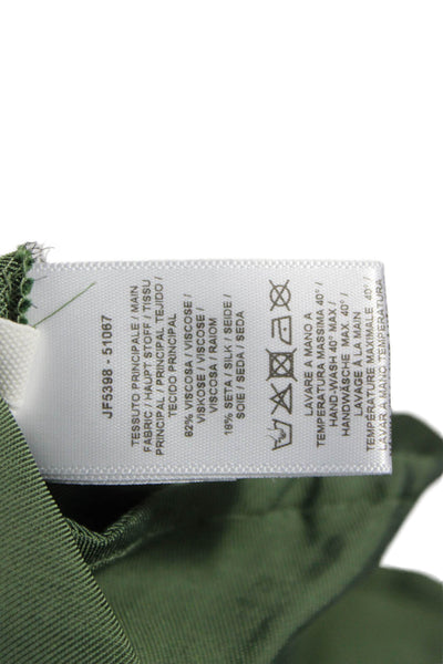 Maliparmi Women Wrap Dress Green Viscose V Neck Sleeveless Knee Length Size 44