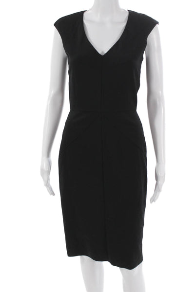 Boss Hugo Boss Womens Sheath Black Virgin Wool Dress Size 4
