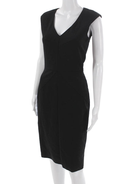Boss Hugo Boss Womens Sheath Black Virgin Wool Dress Size 4