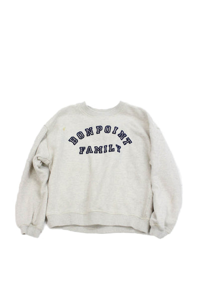 Bonpoint Unisex Kids Cotton Crew Neck Sweatshirt Gray Size 8