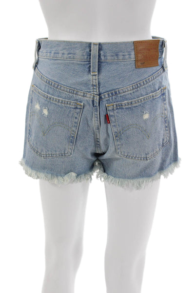 Levis Womens Cut-Off Shorts Blue Cotton Size 25