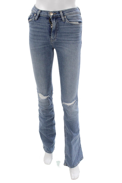 Hudson Women Blue Bootcut Jeans Cotton Button Size 24