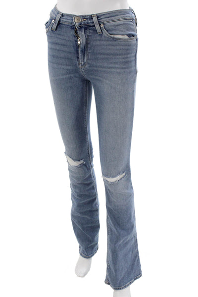 Hudson Women Blue Bootcut Jeans Cotton Button Size 24