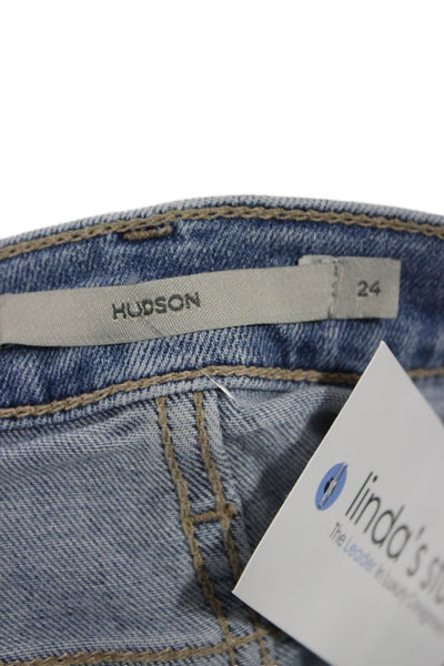 Hudson Women Blue Bootcut Jeans Cotton Button Size 24