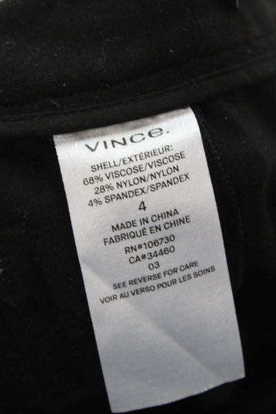 Vince Womens Dress Pants Black Viscose Button Inseam 30 Size 4