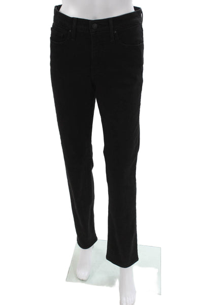 Levis Womens Straight Jeans Black Mid Rise Cotton Blend Button Size 30