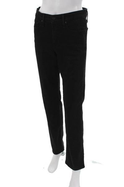 Levis Womens Straight Jeans Black Mid Rise Cotton Blend Button Size 30