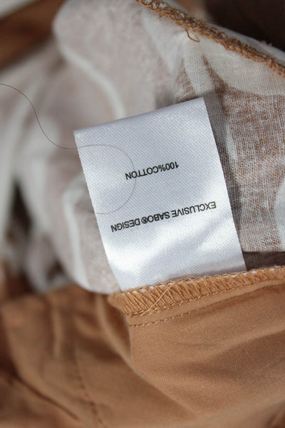 Sabo Womens Brown Geometric Cotton Button Pants Size L