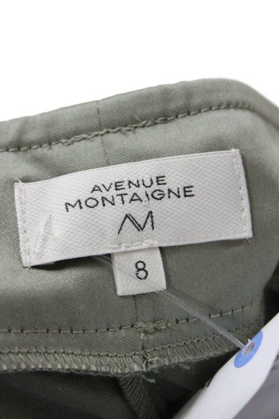 Avenue Montaigne Women Cargo Pants Green Polyester Pull On Size 8