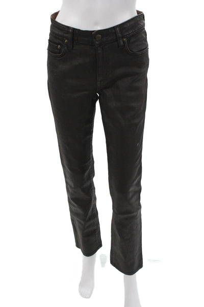 Lauren Ralph Lauren Women Straight Black Jeans Button Mid Rise Size 4