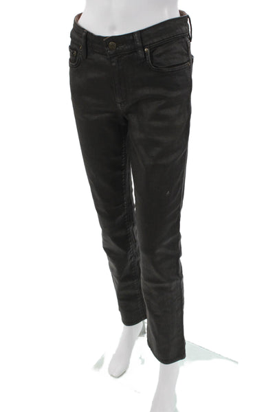 Lauren Ralph Lauren Women Straight Black Jeans Button Mid Rise Size 4