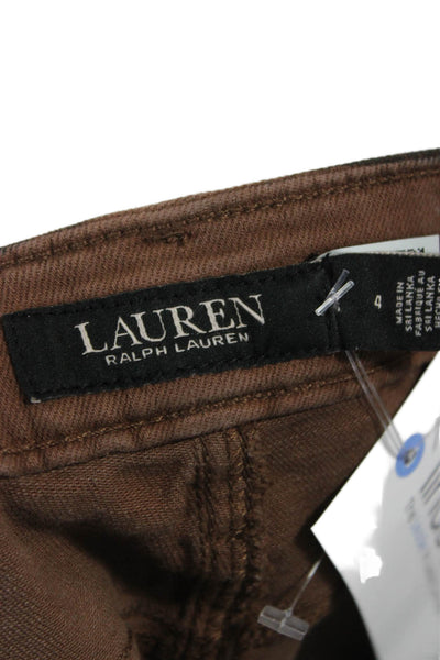 Lauren Ralph Lauren Women Straight Black Jeans Button Mid Rise Size 4