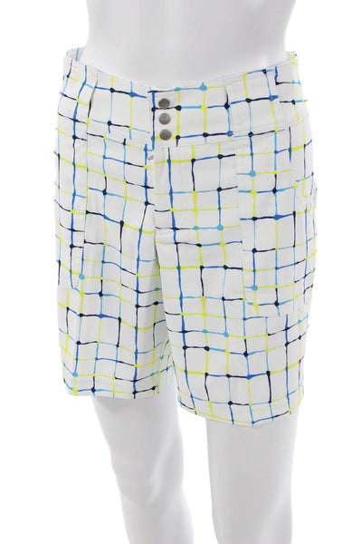 JoFit Women Athletic Shorts Multicolor Check Polyester Button Size S