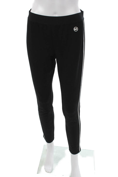 Michael Michael Kors Women Ankle Leggings Black Striped Polyester Size S