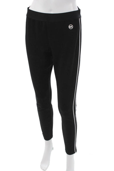 Michael Michael Kors Women Ankle Leggings Black Striped Polyester Size S
