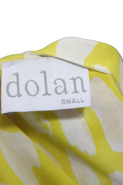 Dolan Womens Silk Collared Animal Print Button 3/4 Sleeve Tunic Size S