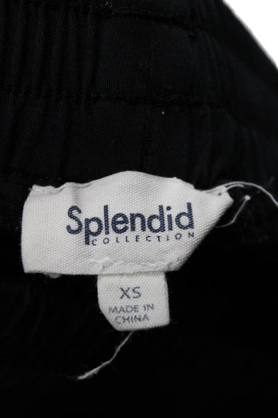 Splendid Womens Black Jogger Pants Drawstring 89% Rayon Size XS