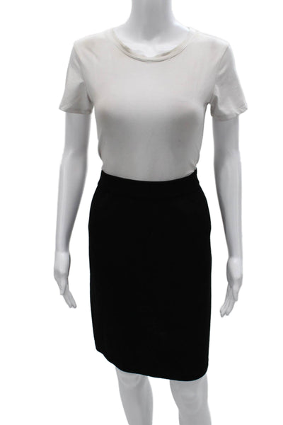 St. John Basics Women Straight Pencil Skirt Black Viscose Size 8