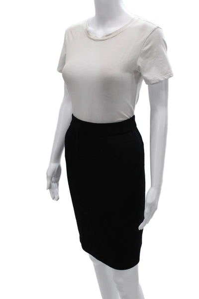 St. John Basics Women Straight Pencil Skirt Black Viscose Size 8
