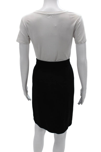 St. John Basics Women Straight Pencil Skirt Black Viscose Size 8