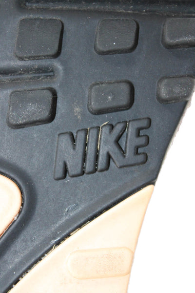 Nike Womens Lace Up Logo Nike Air Max 90 Sneakers White Pink Peach Size 7.5