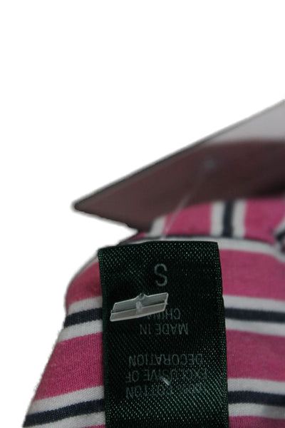 Lauren Ralph Lauren Women Pink Striped Tunic Button Up Long Sleeve Size S