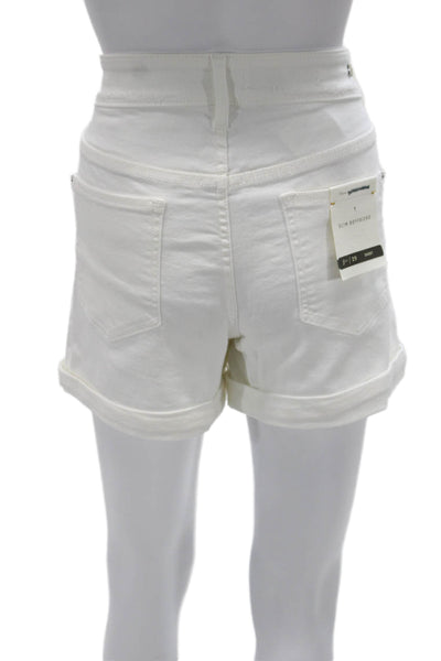 Pilcro and the Letterpress Anthropologie Womens Boyfriend Shorts White Size 29