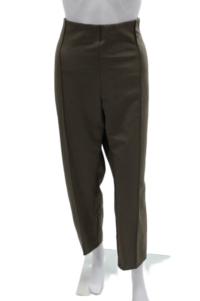 Lafayette 148 New York Women Green Ankle Pants Polyamide Zip Inseam 28 Size 18