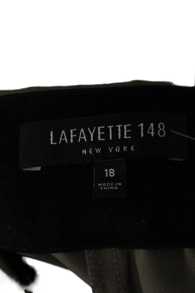 Lafayette 148 New York Women Green Ankle Pants Polyamide Zip Inseam 28 Size 18