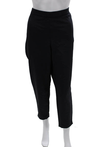 Lafayette 148 New York Women Ankle Pants Black Polyamide Pull On Size XL