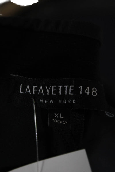 Lafayette 148 New York Women Ankle Pants Black Polyamide Pull On Size XL