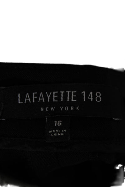 Lafayette 148 New York Women Black Virgin Wool Dress Pants Size 16