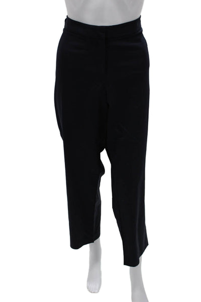 Lafayette 148 New York Women Ankle Pants Blue Virgin Wool Zip Size 16