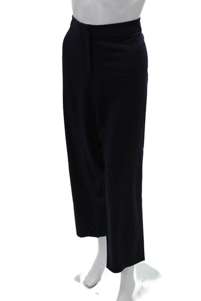 Lafayette 148 New York Women Ankle Pants Blue Virgin Wool Zip Size 16