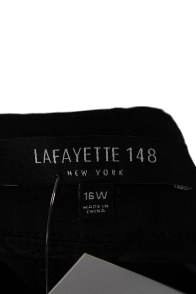 Lafayette 148 New York Women Ankle Pants Blue Virgin Wool Zip Size 16