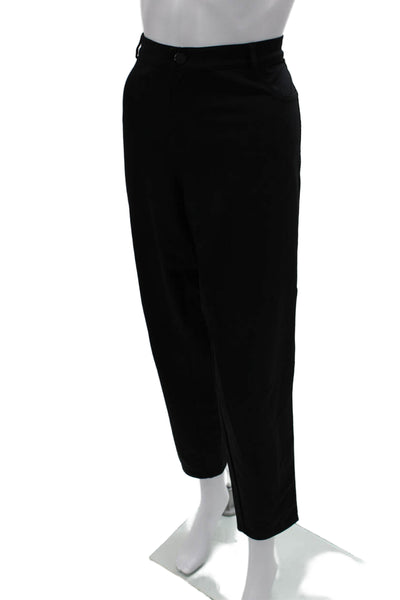 Lafayette 148 New York Womens Plus Ankle Pants Black Polyamide Button Size 18